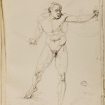 Nudo stante di prospetto con le gambe divaricate, in atto di reggere uno scudo con il braccio sinistro proteso, con un gladio nella mano destra Bassano del Grappa, Museo-Biblioteca-Archivio, inv. D1 48.617